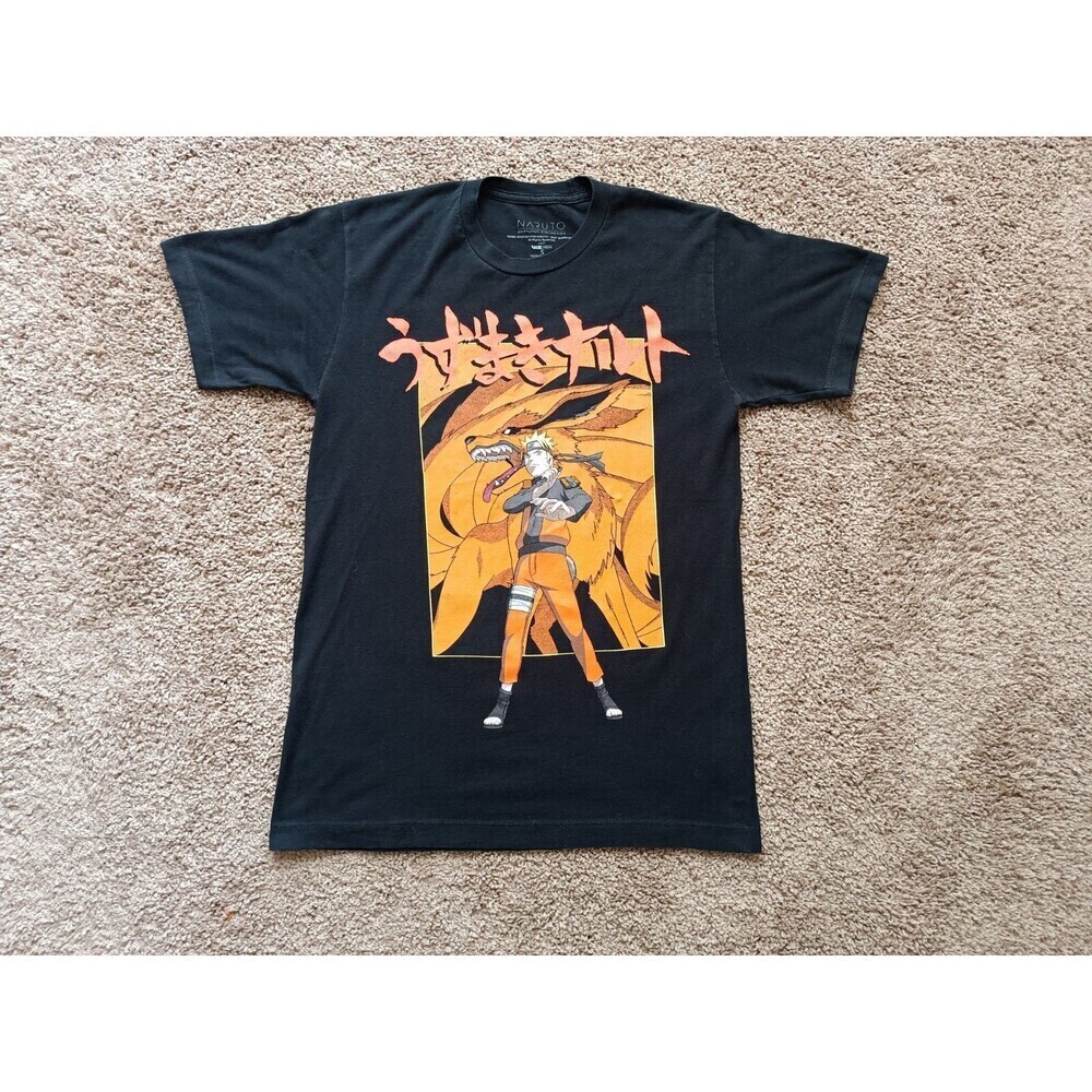 Naruto Shippuden T-Shirt Men's Size Small Graphic Print Black Shirt